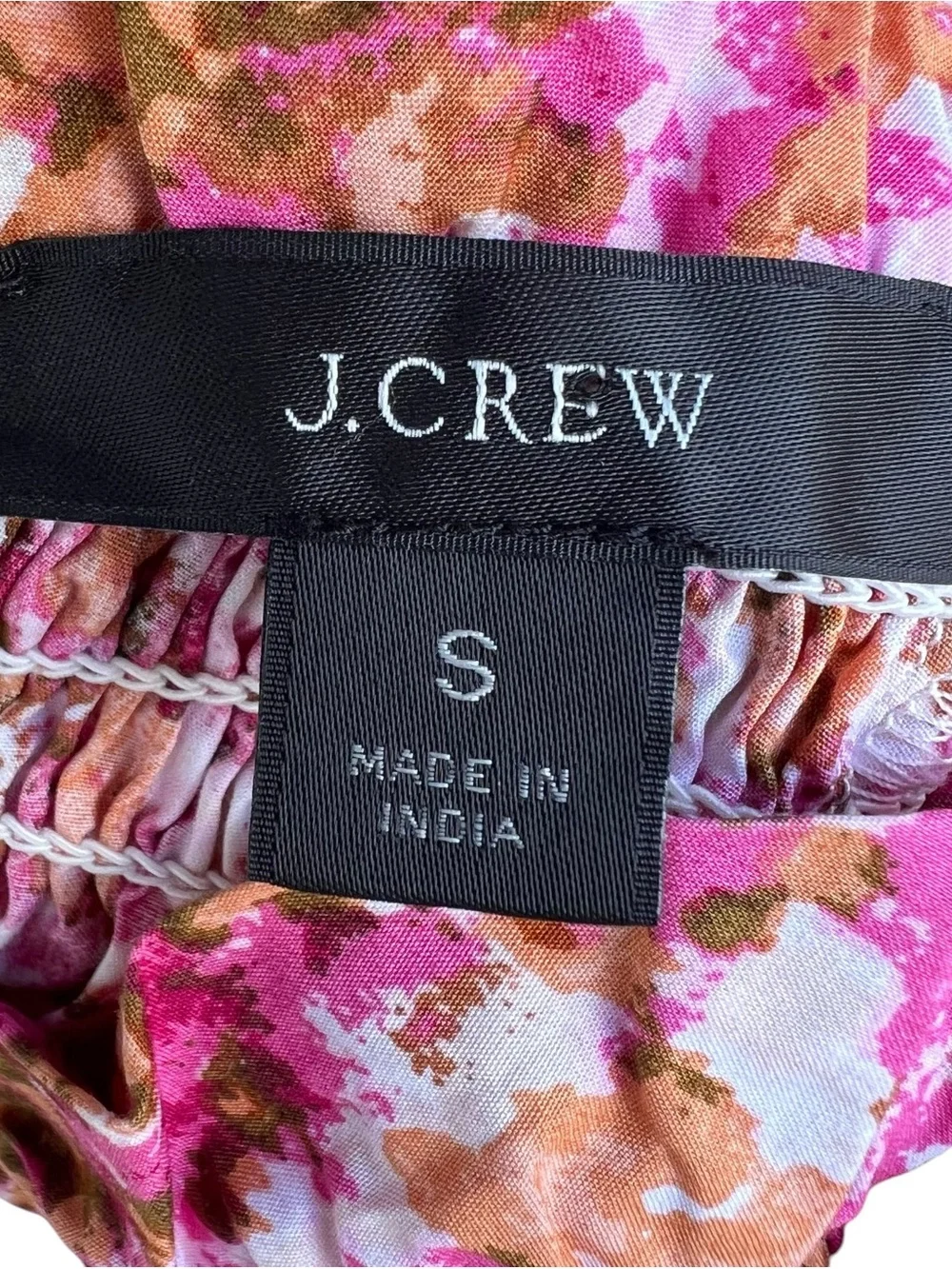 J. CREW Smocked neck puff-sleeve top in faded floral Sz S